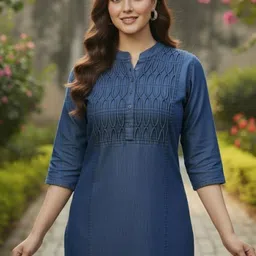 SK Creation Thread Work Denim Thread Work Kurti image 2
