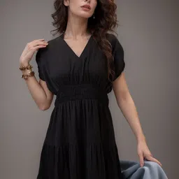 DressBerry Women Crepe Fit & Flare Dress image 3