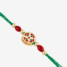 LUCKY JEWELLERY Stone Studded Meenakari Rakhi image 4