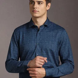 Louis Philippe Slim Fit Floral Printed Spread Collar Cotton Formal Shirt-picture-37