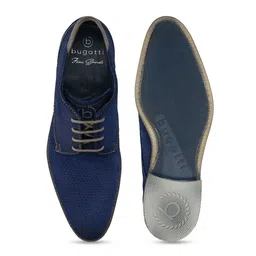 Bugatti Gagno Men Blue Textured Suede Semi-Formal Derbys image 4