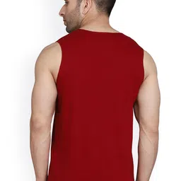 SLOWLORIS Pack Of 2 Printed Sleeveless Cotton Gym Vests image 3