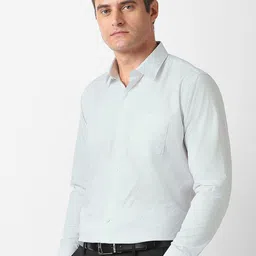 Van Heusen Men Slim Fit Micro Checked Spread Collar Pure Cotton Formal Shirt image 3