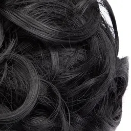 CRIBE Clip In Curly Bun Hair Extension - Black - 6 Inch image 5