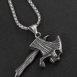 THE MEN GIFT Men Silver-Plated Contemporary Pendant With Chain-image-69
