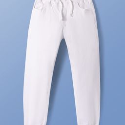 Pine Kids Woven Full Length Washed Denim Jeans - White-picture-4