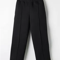 kookie kids india Kookie Kids Knit Full Length Wide Leg Solid Lounge Pant - Black-picture-12