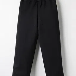 kookie kids india Kookie Kids Knit Full Length Wide Leg Solid Lounge Pant - Black image 2