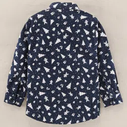 Rikidoos Full Sleeves Ginger Bread Man Printed Shirt - Blue image 3