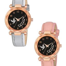 CSAMON Women Pack of 2 Printed Round Tang Regular Analogue Watches-GR379RG-picture-19