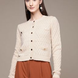Label Ritu Kumar Open Knitted Acrylic Cardigan-picture-12