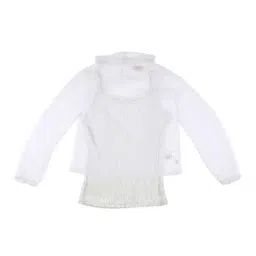 Gini & Jony Kids White Solid Top With Camisole-picture-15