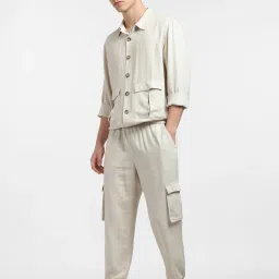 Jack & Jones Beige Cotton Regular Fit Jacket image 5