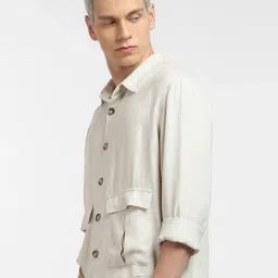 Jack & Jones Beige Cotton Regular Fit Jacket image 3