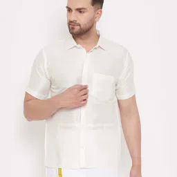 Vastramay Cream Regular Fit Shirt image 1