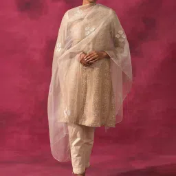 Folksong By W Beige Printed Straight Kurta image 4