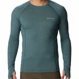 Columbia Light Green Melange Regular Fit Tunnel Springs Wool Sports T-Shirt-image-13