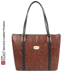 Hidesign Fuschia 01 Sb Brown Textured Medium Tote Handbag image 1