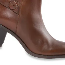 Geox Women's D New Asheel Brown Leather Casual Booties image 4