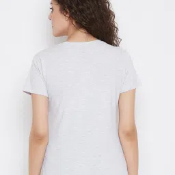 Clovia Grey Printed T-Shirt image 2