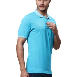Park Avenue Blue Slim Fit Polo T-Shirt image 4