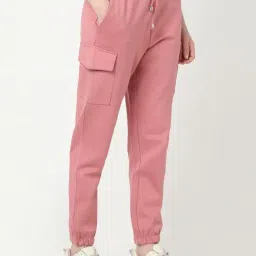 R&B Dusty Pink Viscose Mid Rise Joggers image 5