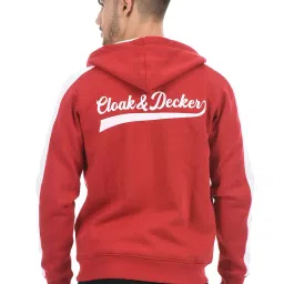Cloak & Decker by Monte Carlo Red Regular Fit Hoooded Sweatshirts image 2