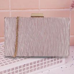 Mochi Rose Gold Fabric Clutch-picture-34