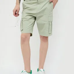 Forca by Lifestyle Sage Green Regular Fit Cargo Shorts image 1