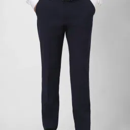 Van Heusen Black Regular Fit Self Pattern Trousers image 1