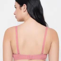 Clovia Peach Polyamide Solid Padded Full Cup Wire Free T-Shirt Bra image 2