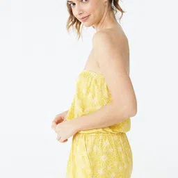 Forever 21 Yellow & White Printed Romper image 3