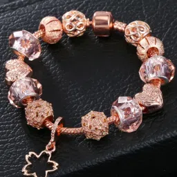 Peora Stylish Rose Gold Plating Synthetic Stone & Beads Bracelets image 1