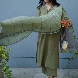 BAMSOM WEAR Women Solid Viscose Rayon Kurta Sets With Dupatta image 4