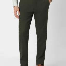 Van Heusen Green Slim Fit Trousers image 1