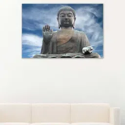 999store Blue & Grey The Face Of Buddha Canvas Painting-picture-17