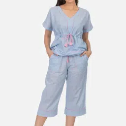 The Calm Collective Sky Bree Capri Pajama Set-image-8