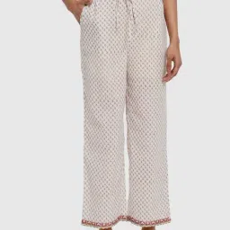 Fabindia White Cotton Printed Pant-image-25