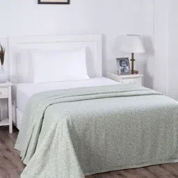 Maspar Rustic Clash Classi Essence Printed Green 318 TC Cotton Blend Single Size Bed Cover-picture-10