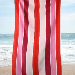 Trident Home Furnishing Red & Grey Cotton 500 GSM Bath Towel - Set of 1-image-0