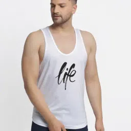 Friskers White Cotton Slim Fit Printed Vest-picture-15