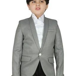 SG Yuvraj Kids Grey Textured Blazer-picture-17