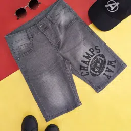 Pantaloons Junior Dark Grey Printed Regular Fit Shorts image 1