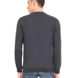 Allen Solly Navy Cotton Regular Fit Texture SweatShirt image 2