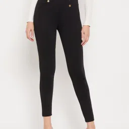 MADAME Black Mid Rise Jeggings-image-6