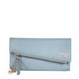 Baggit Blue Solid Tri-Fold Wallet for Women image 1