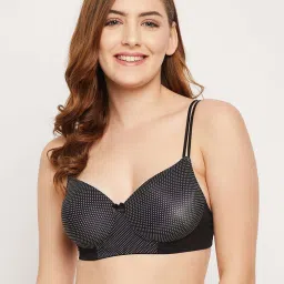 Clovia Black Polka Dots T-Shirt Bra image 1