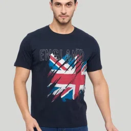 Duke Navy Slim Fit Printed T-Shirt image 1