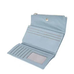 Baggit Blue Solid Tri-Fold Wallet for Women image 4