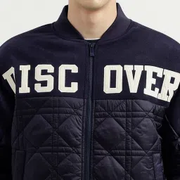 United Colors of Benetton Blue Regular Fit Bomber Jacket image 4